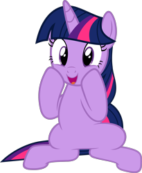 Size: 4926x6000 | Tagged: safe, artist:slb94, derpibooru import, twilight sparkle, absurd resolution, adorkable, cute, dork, excited, female, mare, open mouth, simple background, sitting, solo, transparent background, twiabetes, vector