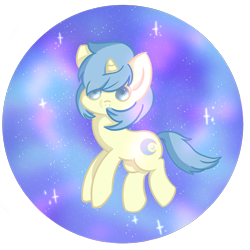 Size: 1700x1700 | Tagged: safe, artist:blissprism, derpibooru import, oc, oc only, oc:celestial charm, pony, unicorn, cute, cutie mark, femboy, floating, male, solo, space