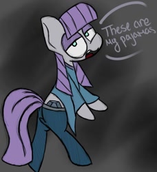 Size: 762x834 | Tagged: safe, artist:booker-the-dewitt, maud pie, pony, bipedal, clothes, pajamas, sketch, solo