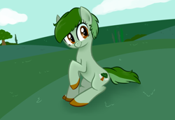 Size: 800x550 | Tagged: safe, derpibooru import, oc, oc only, oc:tree saver, earth pony, pony, grass, solo