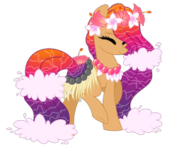 Size: 3000x2500 | Tagged: safe, artist:crystal-tranquility, oc, oc only, original species, pond pony, eyes closed, flower, solo