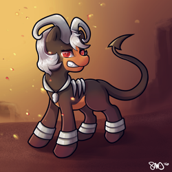 Size: 3000x3000 | Tagged: safe, artist:bean-sprouts, crossover, houndoom, pokémon, ponified, solo