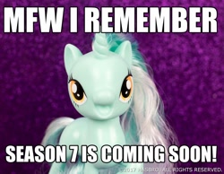 Size: 2000x1551 | Tagged: safe, lyra heartstrings, season 7, :d, coming soon, facebook, hype, image macro, meme, official, slowpoke, toy