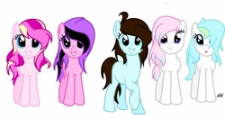 Size: 800x422 | Tagged: safe, artist:cute_pinkie7, derpibooru import, oc, oc only, oc:candy swirl, oc:lovely light, oc:roxy, oc:sapphire ink, oc:snow paw, base used