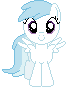 Size: 84x87 | Tagged: safe, artist:onil innarin, derpibooru exclusive, derpibooru import, cotton cloudy, animated, blinking, c:, cottonbetes, cute, filly, looking at you, pixel art, simple background, solo, transparent background