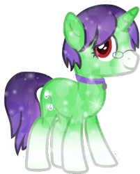 Size: 452x561 | Tagged: safe, artist:equinepalette, derpibooru import, oc, oc only, oc:crescent star, crystal pony, pony, unicorn, collar, crystal unicorn, glasses, male, solo, stallion