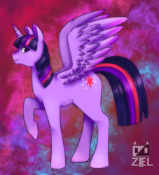 Size: 600x661 | Tagged: safe, artist:ponyprincessgirl100, twilight sparkle, twilight sparkle (alicorn), alicorn, pony, solo, spread wings