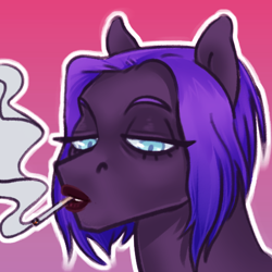 Size: 512x512 | Tagged: safe, artist:nsfwguardian, oc, oc only, earth pony, pony, avatar, ponysona, smoking, solo