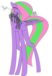 Size: 787x1150 | Tagged: safe, artist:sweetmelon556, derpibooru import, oc, oc only, pegasus, pony, impossibly long legs, long legs, mouth hold, plushie