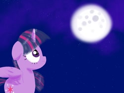 Size: 1280x960 | Tagged: safe, artist:songbirdserenade, twilight sparkle, twilight sparkle (alicorn), alicorn, pony, full moon, moon, night, solo