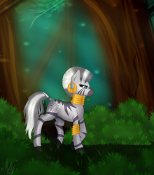 Size: 1024x1164 | Tagged: safe, artist:oosolareclipseoo, derpibooru import, zecora, zebra, everfree forest, forest, solo