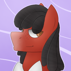 Size: 300x300 | Tagged: safe, artist:thatdoodlingpony, derpibooru import, oc, oc only, oc:florid, bust, portrait, red and black oc, solo