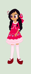 Size: 312x730 | Tagged: safe, artist:obeliskgirljohanny, artist:selenaede, derpibooru import, oc, oc only, oc:strawberry rose, equestria girls, base used, humanized, solo