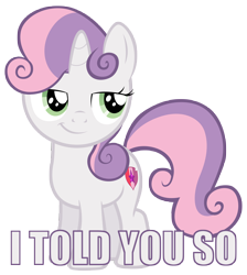 Size: 7000x7800 | Tagged: safe, derpibooru import, sweetie belle, the fault in our cutie marks, absurd resolution, cutie mark, i told you so, lidded eyes, meme, smug, solo, the cmc's cutie marks