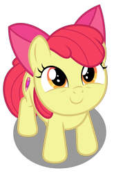 Size: 3292x5000 | Tagged: safe, artist:dashiesparkle, derpibooru import, apple bloom, the fault in our cutie marks, .ai available, adorabloom, cute, cutie mark, looking at you, looking up, simple background, solo, the cmc's cutie marks, transparent background, vector