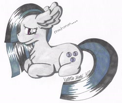 Size: 2317x1978 | Tagged: safe, artist:viralnekovic, marble pie, prone, smiling, solo, traditional art