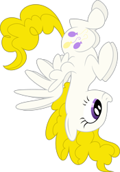 Size: 3017x4320 | Tagged: safe, artist:iknowpony, artist:lauren faust, derpibooru import, surprise, pegasus, pony, g1, cutie mark, female, flying, g1 to g4, generation leap, hooves, mare, simple background, smiling, solo, spread wings, transparent background, upside down, vector, wings