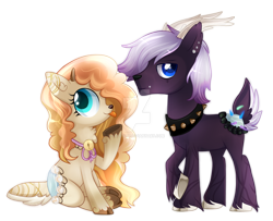 Size: 1600x1302 | Tagged: safe, artist:sugguk, oc, oc only, original species, pond pony, fawn, female, male, simple background, transparent background, watermark