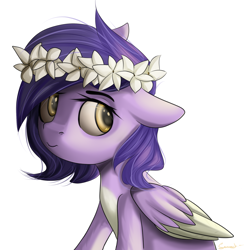 Size: 2040x2092 | Tagged: safe, artist:the---sound, oc, oc only, pegasus, pony, female, floral head wreath, flower, mare, solo