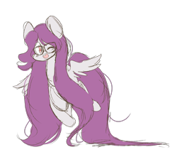 Size: 4498x3848 | Tagged: safe, artist:silverknight27, derpibooru import, oc, oc only, oc:silver knight, alternate hairstyle, glasses, long hair, one eye closed, solo, wink