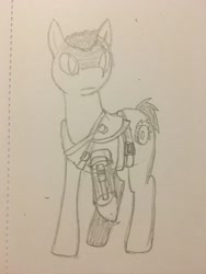 Size: 960x1280 | Tagged: safe, artist:howtoben, derpibooru import, imperator furiosa, mad max fury road, ponified, solo, traditional art