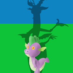 Size: 1024x1034 | Tagged: safe, artist:star-leaves, derpibooru import, discord, spike, dragon, male, solo