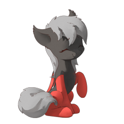 Size: 1800x1800 | Tagged: safe, artist:freeedon, oc, oc only, oc:dusty fang, bat pony, pony, clothes, eyes closed, female, mare, raised hoof, simple background, smiling, socks, solo, transparent background