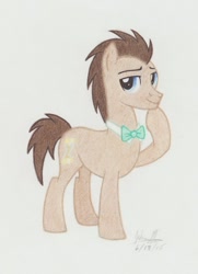 Size: 760x1052 | Tagged: safe, artist:soulsliver249, doctor whooves, pony, male, solo, stallion, traditional art