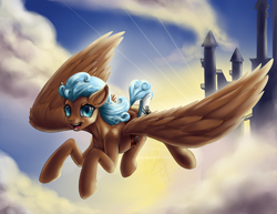 Size: 1000x773 | Tagged: safe, artist:aphexangel, derpibooru import, oc, oc only, pegasus, pony, flying, solo