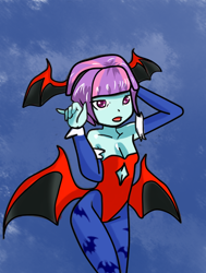 Size: 700x928 | Tagged: safe, artist:kaiamurosesei, sunny flare, equestria girls, crossover, darkstalkers, lilith aensland, solo