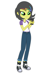Size: 3500x5000 | Tagged: safe, artist:razethebeast, oc, oc only, oc:pauly sentry, equestria girls, absurd resolution, cellphone, clothes, converse, equestria girls-ified, gift wrapped, pants, phone, shirt, shoes, solo, transformation
