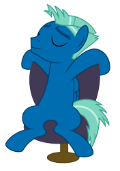 Size: 1200x1700 | Tagged: safe, artist:peternators, derpibooru import, sky stinger, pegasus, pony, top bolt, chair, eyes closed, featureless crotch, male, simple background, sitting, solo, stallion, transparent background, vector