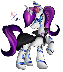 Size: 1024x1170 | Tagged: safe, artist:animechristy, derpibooru import, pony, robot, robot pony, unicorn, clothes, cosplay, costume, female, hooves, horn, inspiration, mare, phantom of the opera, raised hoof, raribot, simple background, solo, transparent background