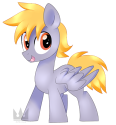 Size: 570x613 | Tagged: safe, artist:prince-lionel, derpibooru import, crackle pop, the cart before the ponies, cute, solo, standing, tongue out