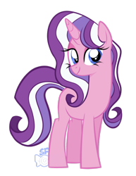 Size: 1024x1323 | Tagged: safe, artist:sugahfox, oc, oc only, oc:beauty blender, pony, unicorn, female, magical lesbian spawn, mare, offspring, parent:rarity, parent:twilight sparkle, parents:rarilight, simple background, smiling, solo, transparent background