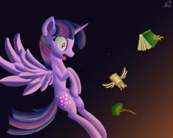 Size: 2500x2000 | Tagged: safe, artist:moonsolace, owlowiscious, twilight sparkle, twilight sparkle (alicorn), alicorn, pony, book, night, night sky