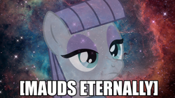 Size: 1920x1080 | Tagged: safe, maud pie, pony, image macro, meme, nebula, solo, space