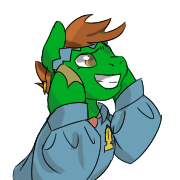 Size: 180x180 | Tagged: safe, artist:tartsarts, oc, oc only, oc:wanderer, earth pony, pony, clothes, commission, icon, jojo's bizarre adventure, rohan kishibe, solo