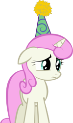 Size: 8672x14514 | Tagged: safe, artist:cyanlightning, twinkleshine, amending fences, .svg available, absurd resolution, hat, looking down, party hat, sad, simple background, solo, transparent background, vector