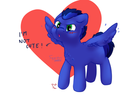 Size: 2911x2281 | Tagged: safe, artist:squishycuddle, derpibooru import, oc, oc only, oc:blue romance, pegasus, pony, cute, heart, male, solo, stallion