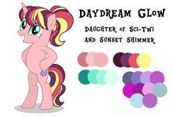 Size: 6000x4000 | Tagged: safe, artist:spottedlions, oc, oc only, oc:daydream glow, pony, absurd resolution, magical lesbian spawn, offspring, parent:sci-twi, parent:sunset shimmer, parent:twilight sparkle, parents:scitwishimmer, parents:sunsetsparkle, smiling