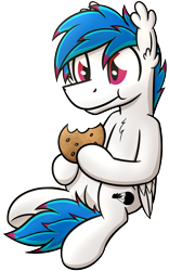 Size: 1272x2034 | Tagged: safe, artist:moemneop, derpibooru import, oc, oc only, oc:kami, pegasus, pony, cookie, eating, food, solo