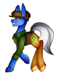 Size: 2667x3578 | Tagged: safe, artist:kurochhi, oc, oc only, hybrid, pony, clothes, hat, high res, male, shirt, simple background, solo, stallion, transparent background, vest