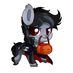 Size: 1000x1000 | Tagged: safe, artist:hikariviny, oc, oc only, oc:jack o'lantern, bat pony, pony, chibi, male, simple background, solo, stallion, transparent background