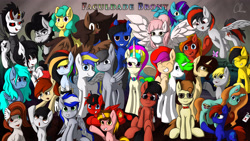 Size: 3840x2160 | Tagged: safe, artist:banned, artist:calena, oc, oc only, oc:blade shield, oc:coldbrewcoffee, oc:cyber pony, oc:gray compass, oc:kitare, oc:sun afternoon, oc:trinity deblanc