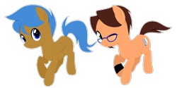 Size: 2000x1000 | Tagged: safe, artist:va1ly, derpibooru import, oc, oc only, earth pony, pegasus, pony, chibi, glasses