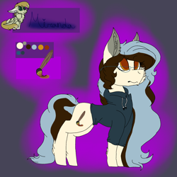 Size: 2560x2560 | Tagged: safe, artist:brokensilence, oc, oc only, oc:miranda sketch, pony, clothes, glasses, hoodie, ponysona, reference sheet, solo