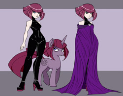 Size: 2599x2039 | Tagged: dead source, safe, artist:reiduran, oc, oc only, oc:necropone, human, pony, unicorn, clothes, female, humanized, humanized oc, mare, serious, serious face