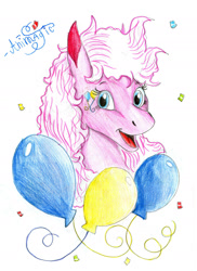 Size: 1414x1942 | Tagged: safe, artist:animagicworld, pinkie pie (g3), g3, solo, traditional art