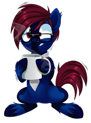 Size: 1600x2174 | Tagged: safe, artist:centchi, derpibooru import, oc, oc only, earth pony, pony, coffee, glasses, solo, watermark